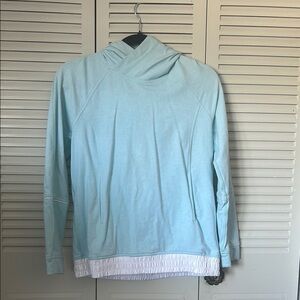 Lululemon Light Blue Women's Hoodie with White Trim size 6